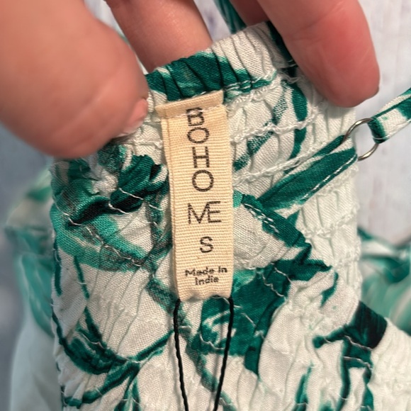 NWT Boho Me Green Leaf Print Women's Dress - Picture 10 of 12